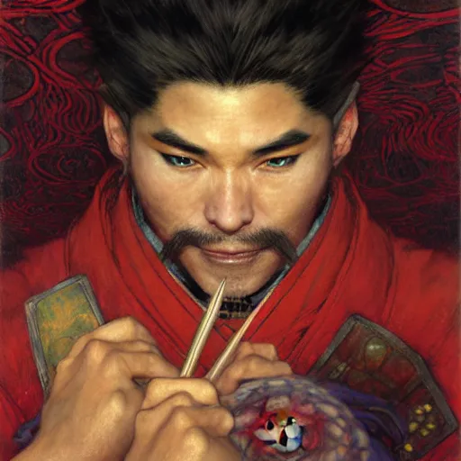 Prompt: a portrait of a male splinter ninja hamato yoshi in a red kimono in the sewers. furaffinity furry art detailed face painting by gaston bussiere craig mullins jc leyendecker gustav klimt artgerm greg rutkowski furry