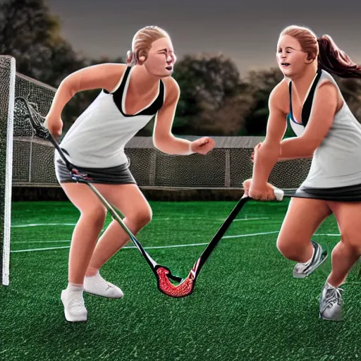Prompt: human size kittens playing lacrosse, 4 k, photo realistic, extremely life like