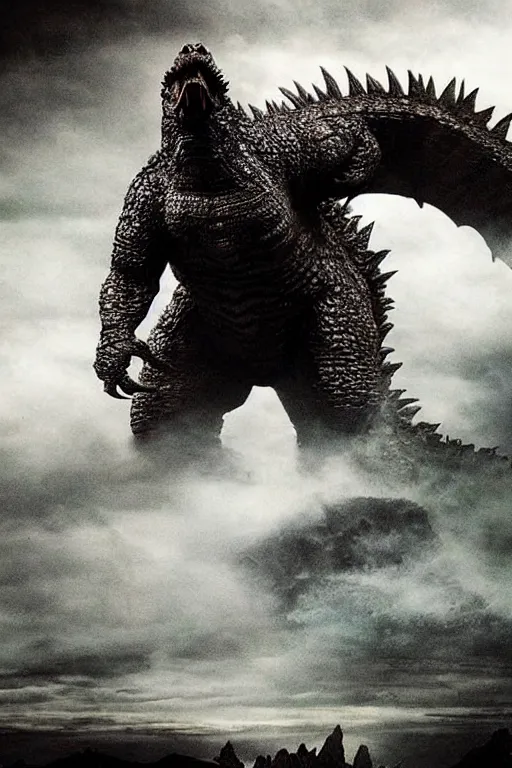 Image similar to Godzilla, kaiju, beast, crocodile, sharp teeth, scary look, angry