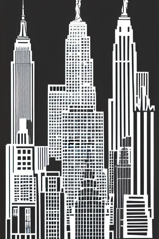 Prompt: minimalist boho style art of new york, illustration, vector art