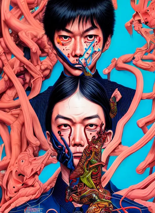 Image similar to akira, junji ito, tristan eaton, victo ngai, artgerm, rhads, ross draws, hyperrealism, intricate detailed