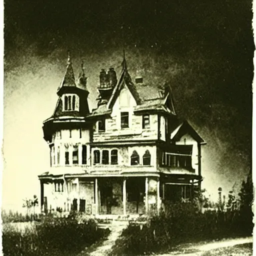 Prompt: “haunted house, 1900’s photo”