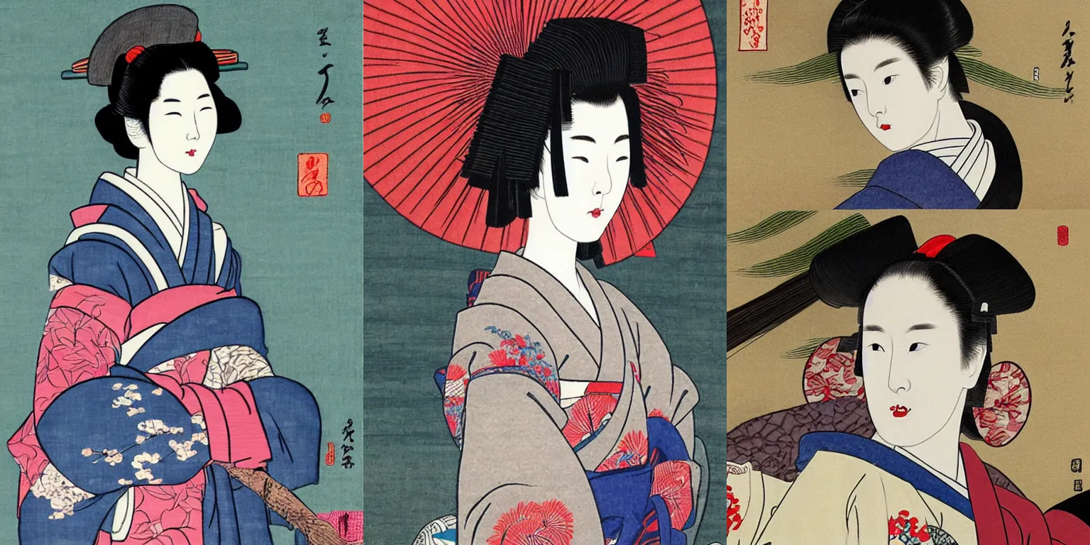 Prompt: painting of han hyo-joo as maiko, in Ukiyo-e art, super detailed, realistic, hd