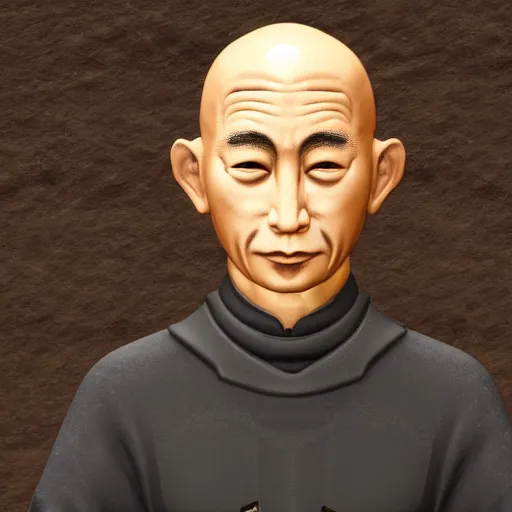 Image similar to symmetrical zen monk with steam from ears