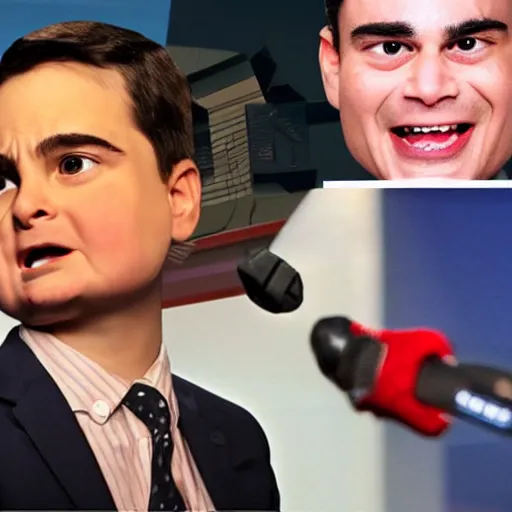 Prompt: a realistic photo of ben shapiro as a crying baby