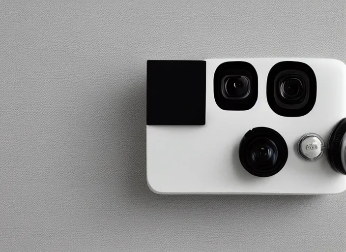 Image similar to camera designed by Dieter Rams, Naoto Fukasawa, minimalism, front view