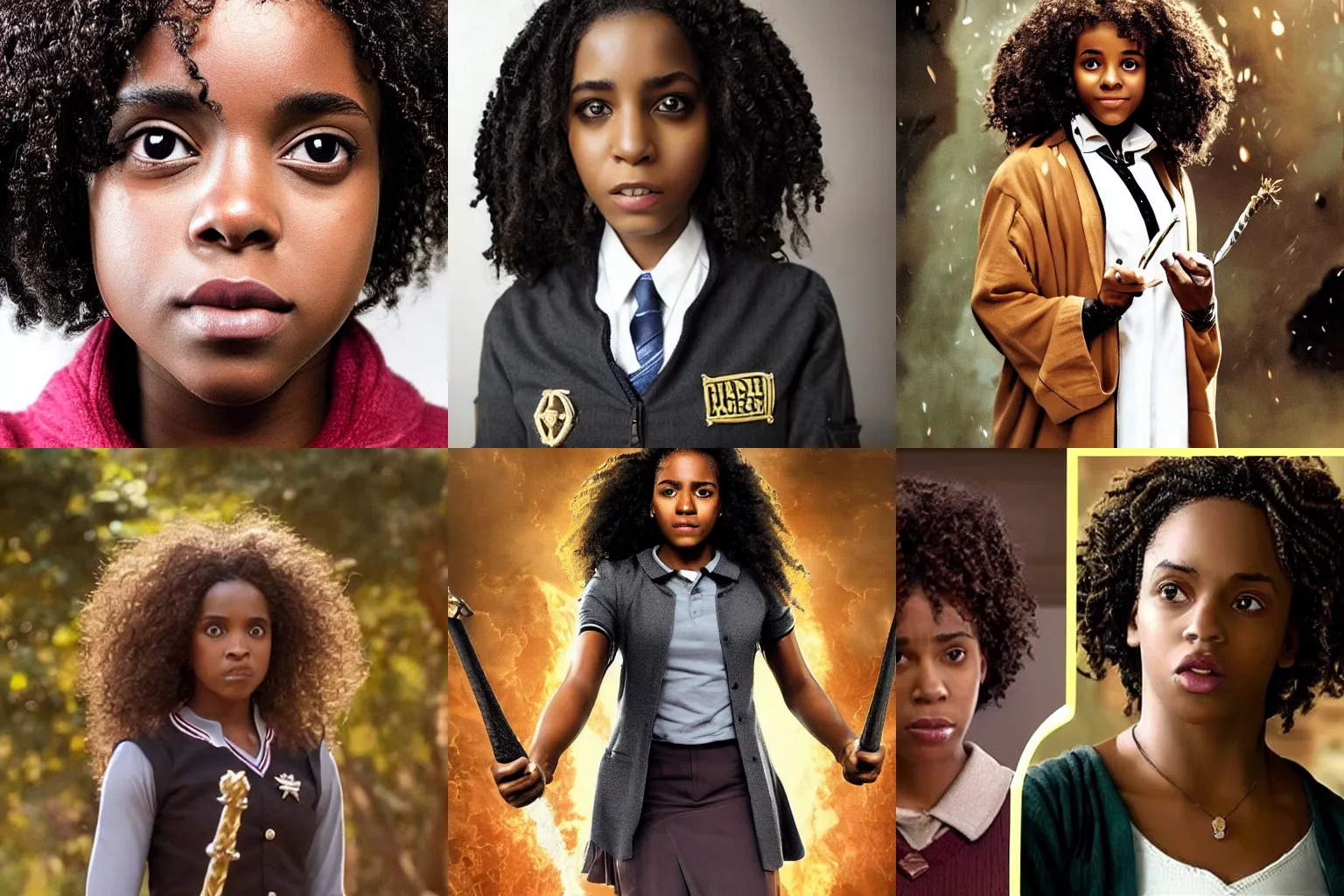 Prompt: black skin hermione granger