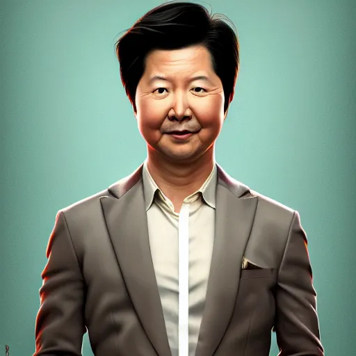 Prompt: symmetry portrait of ken jeong, american stand - up comedian, intricate, elegant, highly detailed, digital painting, artstation, concept art, smooth, sharp focus, illustration, art by artgerm and greg rutkowski and alphonse mucha