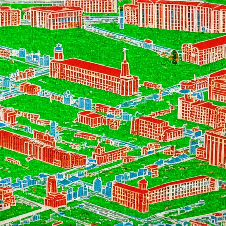 Prompt: View of soviet town, very very long soviet-era panel-buildings, very long street with a perfect green lawn. A perfect green lawn. High detail, details, 105mm