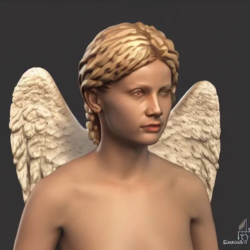 Prompt: photorealistic 3 d render of a biblically accurate angel, photo studio lighting, trending on artstation, cinema 4 d