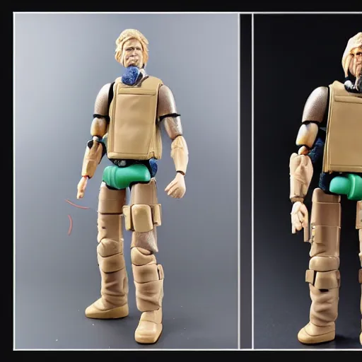 Prompt: detailed action figure toy of paul trillo