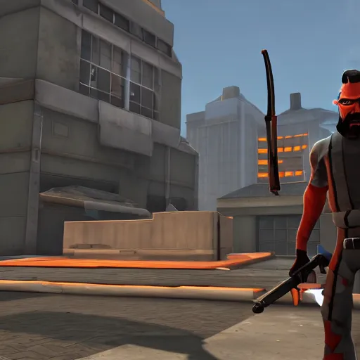 Image similar to Gordon Freeman in Team fortress 2, 4k screenshot of Team fortress 2 gameplay, 8k hdr showcase