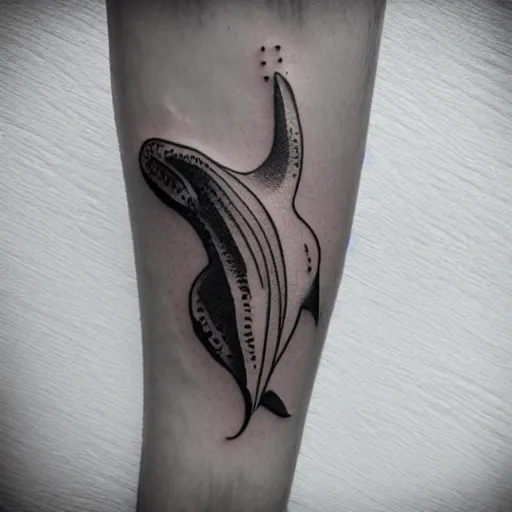 Image similar to concept tattoo design, stencil, whale