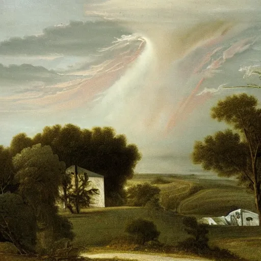 Image similar to a tornado in the distant landscape