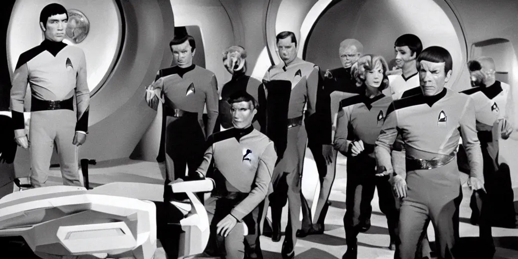 Prompt: a still from Star Trek the original series