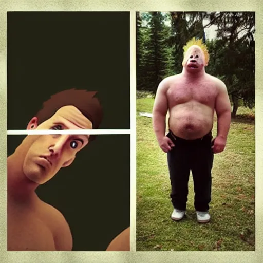 Prompt: “photograph of a half man, half pig, half bear, manbearpig”