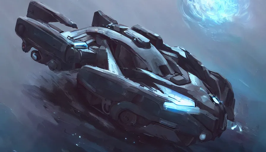 Image similar to scifi vehicle design by jama jurabaev, trending on artstation, high quality, brush stroke, for aaa game