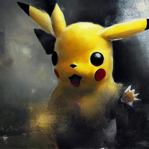 Prompt: pikachu, realistic, ultrahd, jeremy mann painting