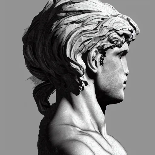 Prompt: a fragment of a greek statue, art by dustin nguyen, 4 k resolution, trending on artstation