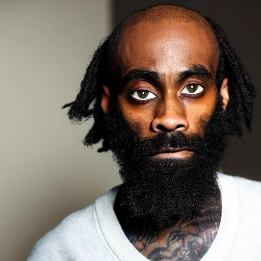 Image similar to photograph of Mc Ride from death grips