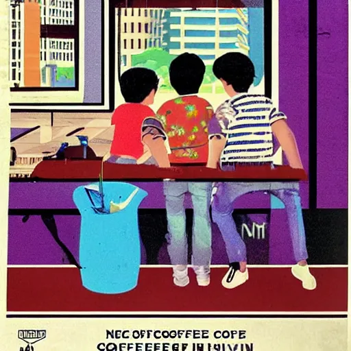 Image similar to 1 9 9 0 s singaporean public education poster for neighbourhood coffee shops