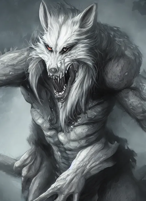 Image similar to detailed beautiful cool male character art depicting am infected werewolf monster, concept art, depth of field, on amino, by sakimichan patreon, wlop, weibo, bcy. net, colorhub. me high quality art on artstation.