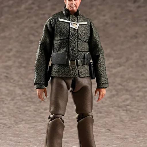 Prompt: 5 inch action figure of alan alda as hawkeye from mash