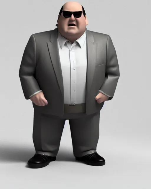 Prompt: full body 3d render of Brian Baumgartner as a funko pop, studio lighting, white background, blender, trending on artstation, 8k, highly detailed