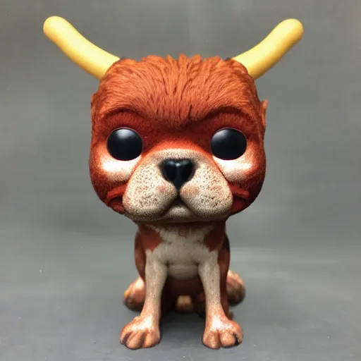 Image similar to three legged red faun french bulldog funko pop