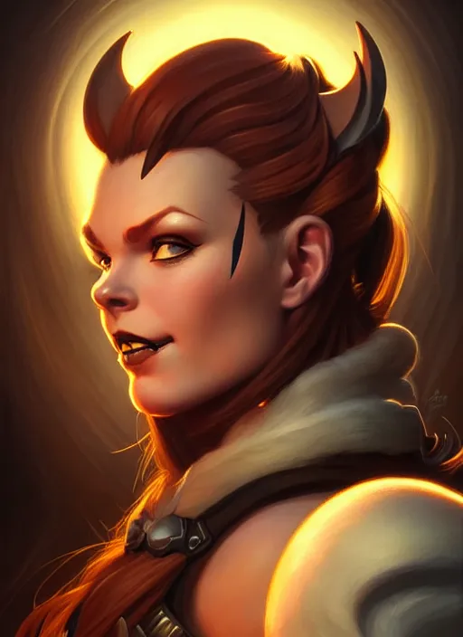 Prompt: cute brigitte from overwatch, fantasy, fantasy art, character portrait, portrait, close up, highly detailed, intricate detail, amazing detail, sharp focus, vintage fantasy art, vintage sci - fi art, radiant light, caustics, by boris vallejo