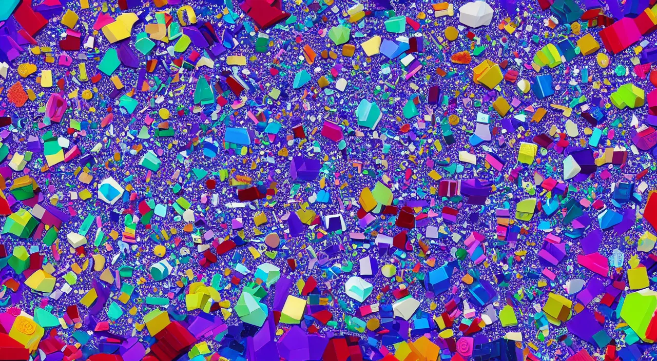 Prompt: a diagram of a planet made of crystals and lego psychedelic and film