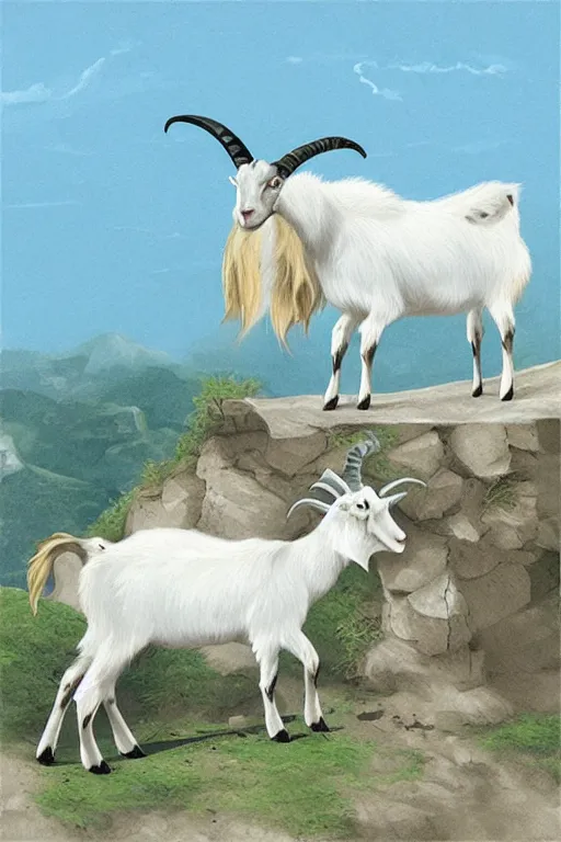 Image similar to illustration of a goat, art by lixin yin