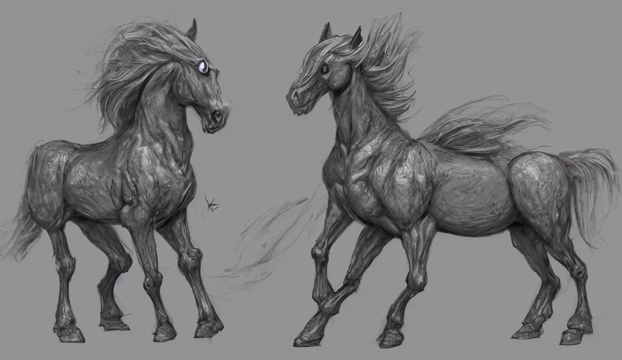 Prompt: anthropomorphic horse, female, 8 k concept art, by kadath, masterpiece, trending on artstation, 8 k