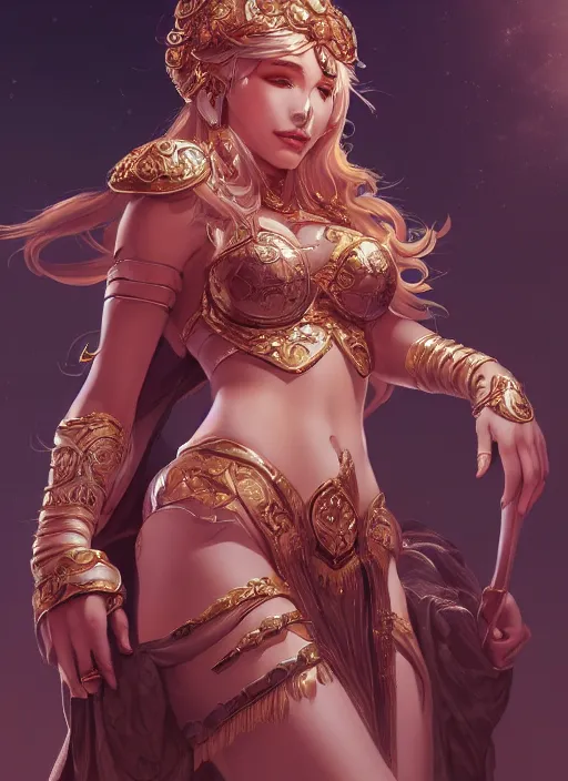 Prompt: a highly detailed illustration of goddess ishtar, intricate, elegant, highly detailed, centered, digital painting, artstation, concept art, smooth, sharp focus, league of legends concept art, wlop