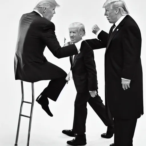 Prompt: Joe biden and Donald Trump fist fighting, 8k, high definition, highly detailed, photo-realistic