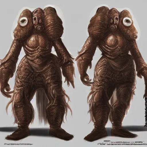 Prompt: mushroom armored troll mage fantasy video game concept art depardieu