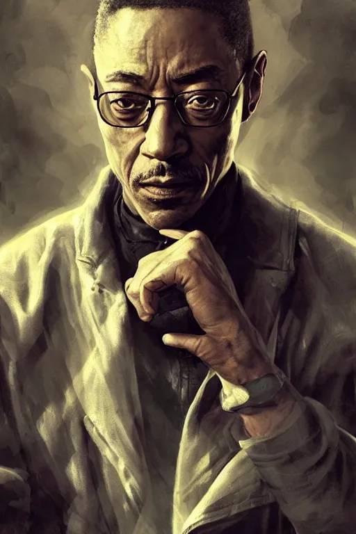 Image similar to Portrait of Giancarlo Esposito breaking bad as Charles Xavier, marvel comics, x-men, dark, intricate, highly detailed, smooth, artstation, digital illustration by Ruan Jia and Mandy Jurgens and Artgerm and Wayne Barlowe and Greg Rutkowski