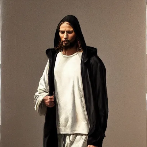 prompthunt: a full body lookbook portrait of modern - day jesus