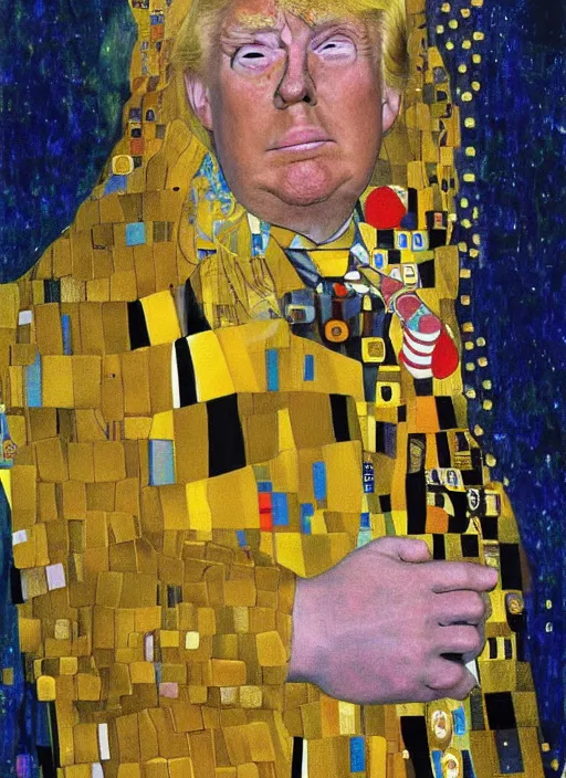 Image similar to portrait of donald trump by gustav klimt