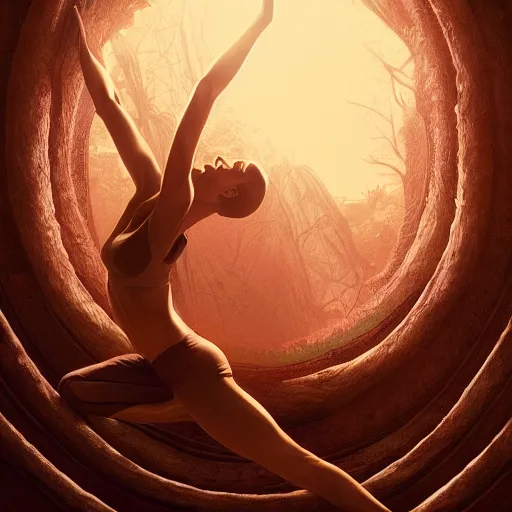 Image similar to detailed intricate digital illustration by greg rutkowski and artgerm and wlop and sanford robinson gifford ; yoga pose glowing anatomically correct human veins ; 1 3 mm film, arri alfa anamorphic lens, sharp focus ; golden hour, trending on artstation 8 k