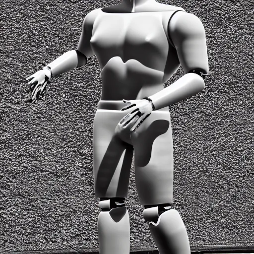 Image similar to a realistic detailed photo of a guy who is an attractive humanoid who is half robot and half humanoid, who is a male android, wrestler bo nickal, shiny skin, posing like a statue, blank stare, by the pool, on display, showing off his muscles, humanoid robot, frozen ice statue