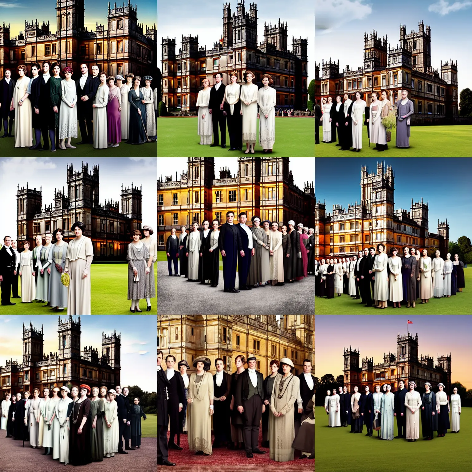 Prompt: downton Abby cast in Preston