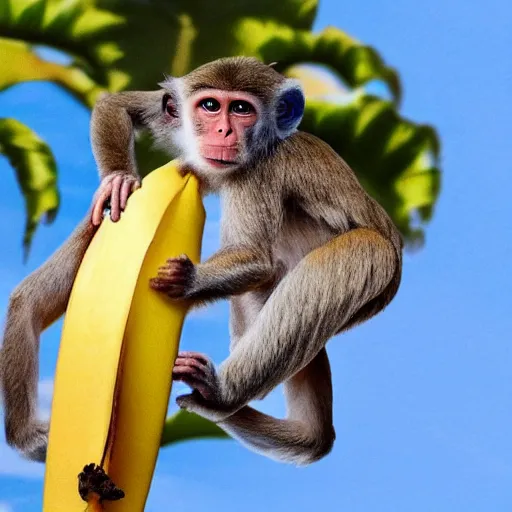 Image similar to monkey surfing on a banana