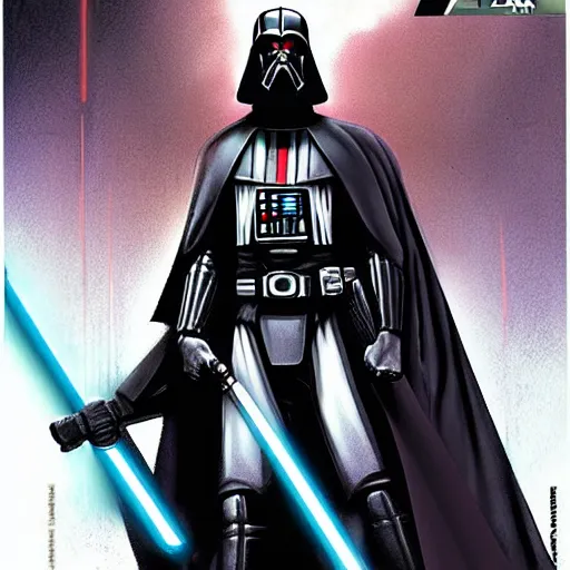 Image similar to darth revan from knights of the old republic in london, comic book, dark