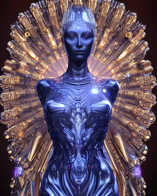 Image similar to a highly detailed metahuman 4 k close up render of an alien goddess bella hadid monument astral in iris van herpen dress schiaparelli in diamonds crystals swarovski and jewelry iridescent in style of alphonse mucha gustav klimt trending on artstation made in unreal engine 4