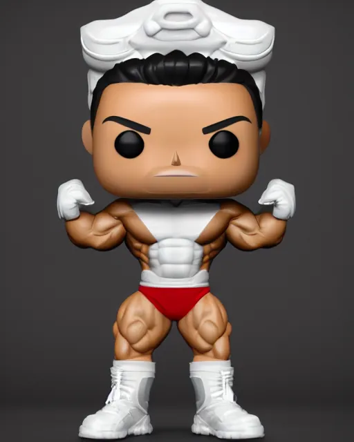 Image similar to full body 3d render of Jeremy Buendia as a funko pop, studio lighting, white background, blender, trending on artstation, 8k, highly detailed