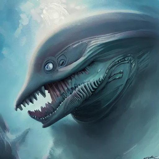 Image similar to aamirart sea creature realistic alien by greg rutkowski