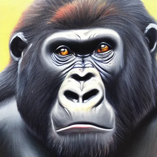 Prompt: gorilla, oil painting