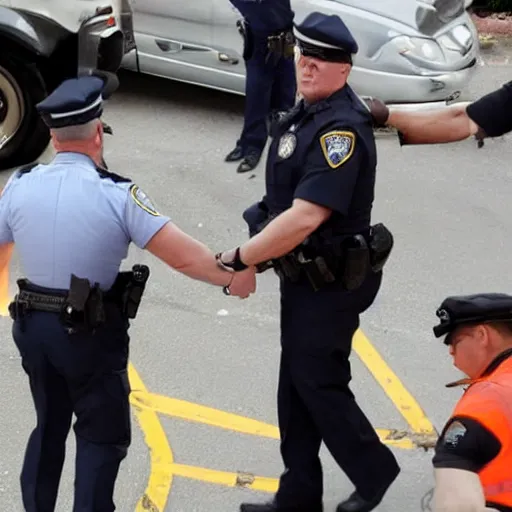 Image similar to donald trump in handcuffs being arrested