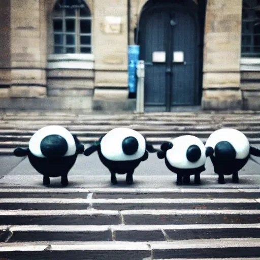 Prompt: “ shaun the sheep in a city ”